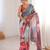 Women party wear digital print heavy chinnon saree with un sttiched blouse
