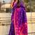 Violet woven self design silk blend patola saree with blouse