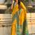 Yellow woven self design silk blend patola saree with blouse