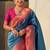 Blue woven self design tissue silk blend patola saree with blouse