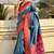 Blue woven self design tissue silk blend patola saree with blouse