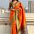 Orange woven self design tissue silk blend patola saree with blouse