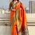Orange woven self design tissue silk blend patola saree with blouse