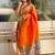 Orange woven self design tissue silk blend patola saree with blouse