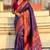 Violet woven self design tissue silk blend patola saree with blouse