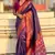 Violet woven self design tissue silk blend patola saree with blouse