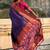Violet woven self design tissue silk blend patola saree with blouse