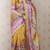 Gold printed tussar silk printed saree with blouse