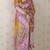 Gold printed tussar silk printed saree with blouse
