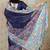 Navy blue printed tussar silk printed saree with blouse