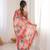 Women party wear digital print heavy chinnon saree with un sttiched blouse