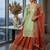 Mint Green Cording & Sequins Kurta Set with Rust Plazzo & Coral Organza Dupatta
