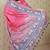 Pink printed tussar silk printed saree with blouse