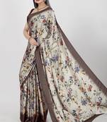 Printed satin saree