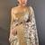 Beige printed assam silk printed saree with blouse