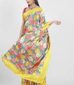 Printed satin saree