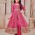  Girls Leheriya Print Embroidered Front Slit Anarkali Kurta and Pant Set