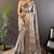Grey printed assam silk printed saree with blouse