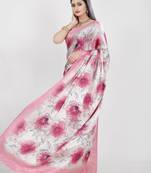 Printed satin saree