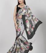 Printed satin saree