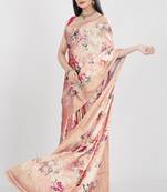 Printed satin saree