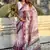 Lavender printed chanderi crush printed saree with blouse