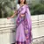 Lavender printed chanderi cotton printed saree with blouse
