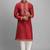 men’s red silk kurta set with heavy embroidery