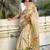 Mehendi printed chanderi cotton printed saree with blouse