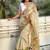 Mehendi printed chanderi cotton printed saree with blouse