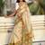 Mehendi printed chanderi cotton printed saree with blouse