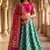 Pure Silk Unstitched Banarasi Lehanga Set in Contrast Shade with Blouse
