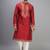 men’s red silk kurta set with heavy embroidery