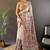 Cream printed tussar silk printed saree with blouse