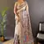 Cream printed tussar silk printed saree with blouse