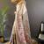 Cream printed tussar silk printed saree with blouse