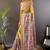 Gold printed tussar silk printed saree with blouse