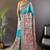 Sky blue printed tussar silk printed saree with blouse