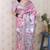 Baby pink printed tussar silk printed saree with blouse