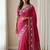 Pink  Color Aaari Mirror Foil Work and  Gopi Kana Print Silk Saree