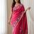 Pink  Color Aaari Mirror Foil Work and  Gopi Kana Print Silk Saree