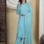 Aqua Blue Chikankari Kurta Set with Rayon Palazzo & Faux Georgette Dupatta