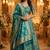 Pure Silk Unstitched Banarasi Lehanga Set in Teal Green Colour with Blouse