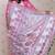Pink printed tussar silk printed saree with blouse