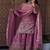 Pink fandy crushi silk  party wear embroidery sharara suit set