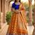 Pure Silk Unstitched Banarasi Lehanga Set in Orange Colour with Blouse