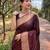 Maroon woven self design banarasi katan silk banarasi saree with blouse