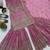 Pink fandy crushi silk  party wear embroidery sharara suit set