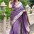 Lavender woven self design antique silk banarasi saree with blouse