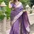 Lavender woven self design antique silk banarasi saree with blouse